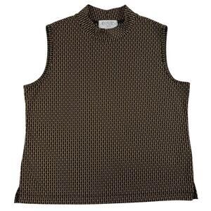Vintage Funky Geometric Pattern Women's Sleeveless Turtleneck Top
